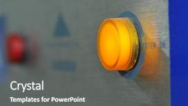 Presentation with power button - Amazing slides having stop light - close-up of a power button backdrop and a  colored foreground