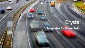  Presentation with freeway - Amazing presentation design having stop light - freeway highway backdrop and a gray colored foreground