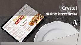  Presentation with online food order - PPT theme consisting of stop order online pizza menu background and a dark gray colored foreground