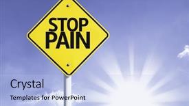  Presentation with road stop sign - PPT theme featuring stop pain road sign background and a light blue colored foreground