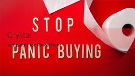  Presentation with covid - Amazing slide deck having stop-panic-buying-word-toilet backdrop and a crimson colored foreground