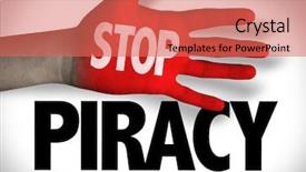  Presentation with stop - PPT theme having stop piracy background and a coral colored foreground
