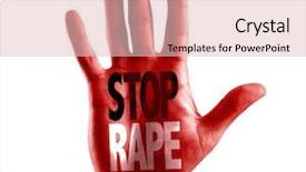  Presentation with stop - Amazing PPT theme having stop rape written on hand backdrop and a lemonade colored foreground