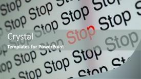  Presentation with monitor computer - PPT layouts featuring stop-red-and-black-words background and a gray colored foreground
