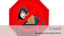  Presentation with bacteria disease - Cool new slide deck with stop-sign-a-man-wears backdrop and a soft green colored foreground