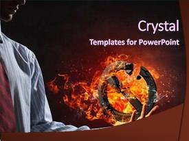 Stop Sign Burning In Fire PPT template 39 | CrystalGraphics