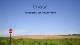  Presentation with route - Cool new PPT theme with stop-sign-in-a-scenic backdrop and a light blue colored foreground