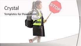  Presentation with shot - Colorful theme enhanced with stop sign wearing a safety backdrop and a white colored foreground