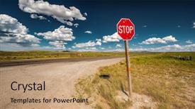  Presentation with gun three bullet holes - Slide deck featuring stop sign with with bullet background and a coral colored foreground