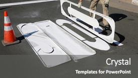  Presentation with stop signs - Amazing presentation design having stop signs and cross walk backdrop and a dark gray colored foreground