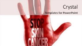  Presentation with skin cancer - PPT theme with stop skin cancer written background and a lemonade colored foreground