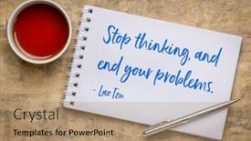  Presentation with taoism - Slides featuring stop-thinking-and-end background and a coral colored foreground