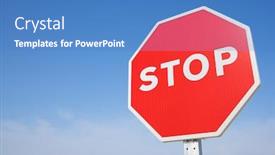  Presentation with traffic - Amazing PPT layouts having stop-traffic-sign-with-clear backdrop and a teal colored foreground