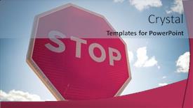  Presentation with traffic - Slide set consisting of stop-traffic-sign-with-cloudy background and a light blue colored foreground