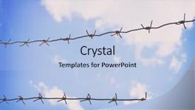  Presentation with clouds - Audience pleasing presentation consisting of stop wars - barbed wire over sky backdrop and a light blue colored foreground