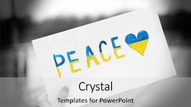  Presentation with paper hand drawn politics - Colorful PPT theme enhanced with stop wars - hand holding paper with peace backdrop and a  colored foreground