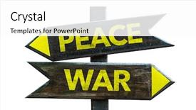  Presentation with war - Amazing slide set having stop wars - peace - war signpost isolated backdrop and a white colored foreground