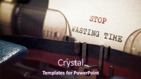  Presentation with time wasting - Slide set consisting of stop-wasting-time-phrase-written background and a wine colored foreground