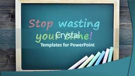  Presentation with time wasting - PPT layouts consisting of stop wasting your time text background and a ocean colored foreground