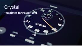  Presentation with stop - Slide set enhanced with stop-watch-on-the-screen background and a navy blue colored foreground