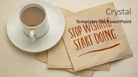  Presentation with motivation - Slide deck consisting of stop-wishing-start-doing-motivation background and a lemonade colored foreground