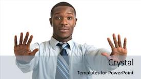  Presentation with stop - Slides having stop worry - natural looking worried young african background and a light blue colored foreground