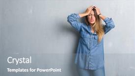  Presentation with open bible over grunge sandstone - Audience pleasing slides consisting of stop worry - young adult woman over grunge backdrop and a gray colored foreground