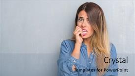  Presentation with open bible over grunge sandstone - Slide deck featuring stop worry - young adult woman over grunge background and a seafoam green colored foreground