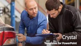  Presentation with mechanic car service repair maintenance - Slide deck featuring stoplight - auto service repair maintenance background and a wine colored foreground