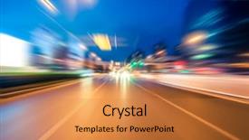  Presentation with light golden lights - Presentation featuring stoplight - blurred lights long exposure photo background and a gold colored foreground