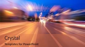  Presentation with light golden lights - Presentation theme consisting of stoplight - blurred lights long exposure photo background and a coral colored foreground