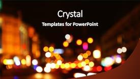  Presentation with night city - Presentation design consisting of stoplight - city street at night unfocused background and a black colored foreground