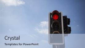  Presentation with traffic light - Slide set featuring stoplight - red traffic light warning background and a light blue colored foreground