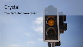  Presentation with light blue color - Colorful presentation design enhanced with stoplight - yellow orange color traffic light backdrop and a light blue colored foreground