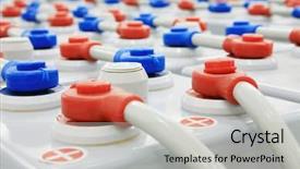  Presentation with switchboard - Presentation consisting of storage battery for switchboard background and a light gray colored foreground