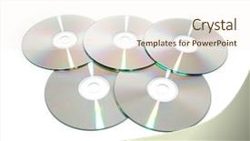  Presentation with white pigeon against the blue - Presentation featuring storage blu ray - cds against white background background and a cream colored foreground