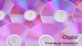  Presentation with texture - Amazing PPT theme having storage blu ray - close-up of cds use backdrop and a  colored foreground