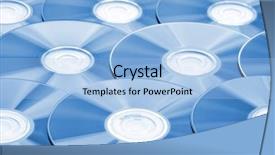  Presentation with city cds - Amazing PPT layouts having storage blu ray - close-up of cds use backdrop and a light blue colored foreground