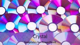  Presentation with storage - PPT layouts consisting of storage blu ray - close-up of cds use background and a light blue colored foreground