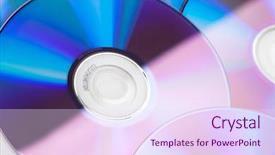  Presentation with colorful odontology 3d view for ted bundy - Slide deck with storage blu ray - close-up view of colorful cds background and a  colored foreground