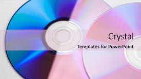  Presentation with colorful - Slide deck featuring storage blu ray - close-up view of colorful cds background and a  colored foreground