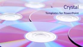  Presentation with diagonal colors - Theme consisting of storage blu ray - close-up view of colorful cds background and a  colored foreground
