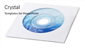  Presentation with envelope - Slides having storage blu ray - installation cd in paper envelope background and a  colored foreground