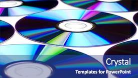  Presentation with storage - Beautiful slide set featuring storage blu ray - pattern of cd dvd disks backdrop and a ocean colored foreground