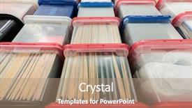  Presentation with storage file - Colorful theme enhanced with storage boxes with folders binder backdrop and a coral colored foreground