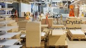  Presentation with furniture industry - Amazing PPT theme having storage building - production manufacture and woodworking industry backdrop and a coral colored foreground