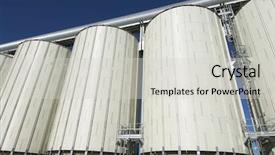  Presentation with storage - Slides with storage building - view of modern grain silos background and a light gray colored foreground