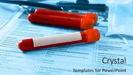  Presentation with blood - Presentation theme consisting of storage disease - blood samples and stethoscope background and a arctic colored foreground