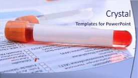  Presentation with disease - Presentation theme consisting of storage disease - blood samples on medical report background and a sky blue colored foreground