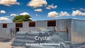  Presentation with storage - PPT theme enhanced with storage-fencing-material-metallic-mesh background and a gray colored foreground